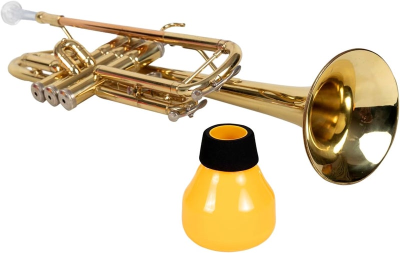 PAMPET ZOE Mini Trumpet Mute, Trumpet Straight Mutes, Lightweight Practice Trumpet Mute Silencer (Yellow) - Image 2